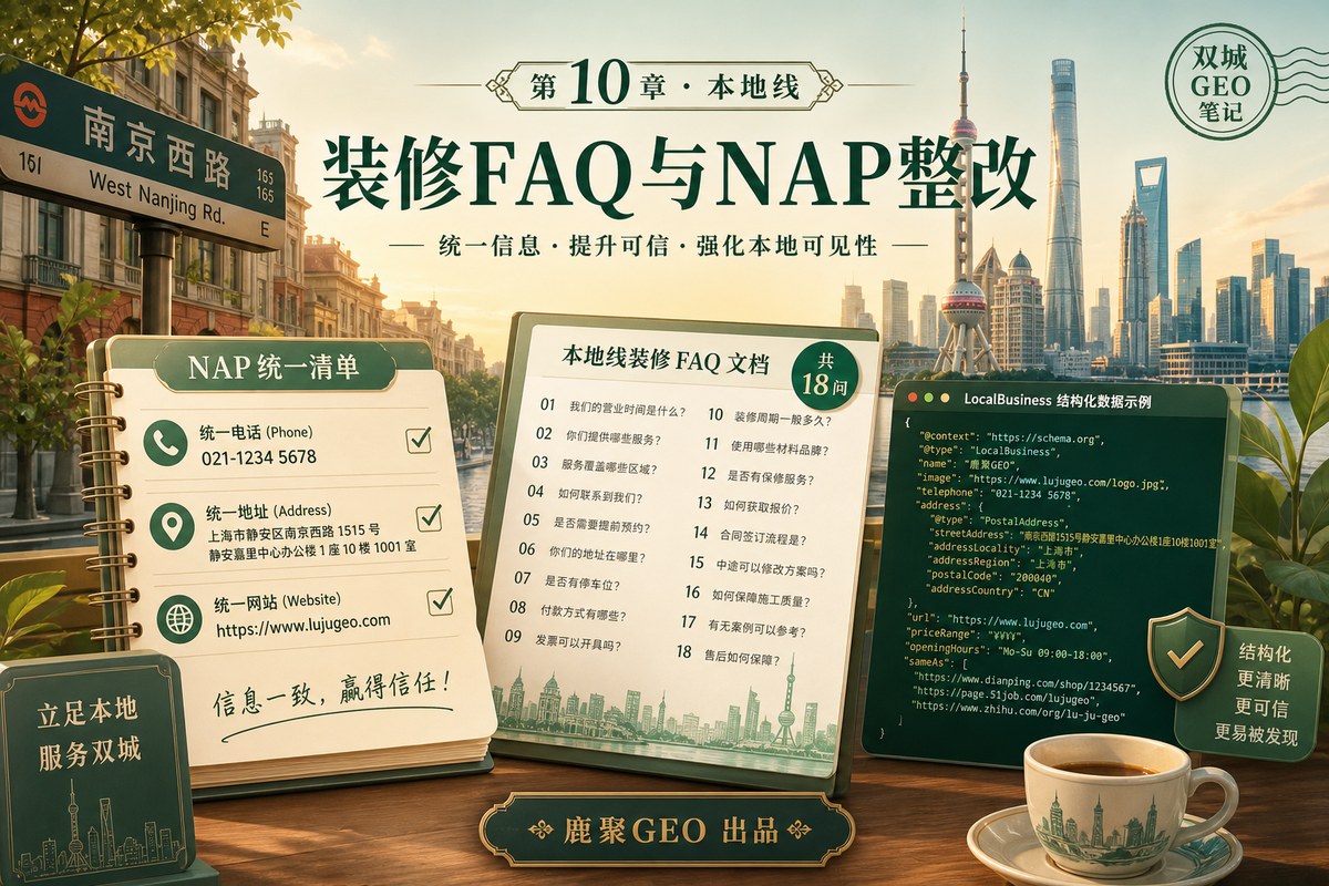 《双城 GEO 笔记》 第 10 章 · 本地线 · 装修 FAQ 与 NAP 整改
