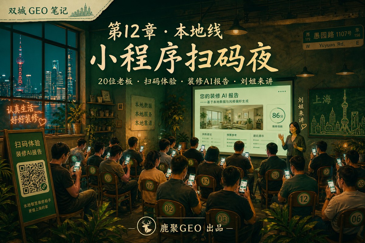 《双城 GEO 笔记》 第 12 章 · 本地线 · 品牌诊断小程序扫码夜