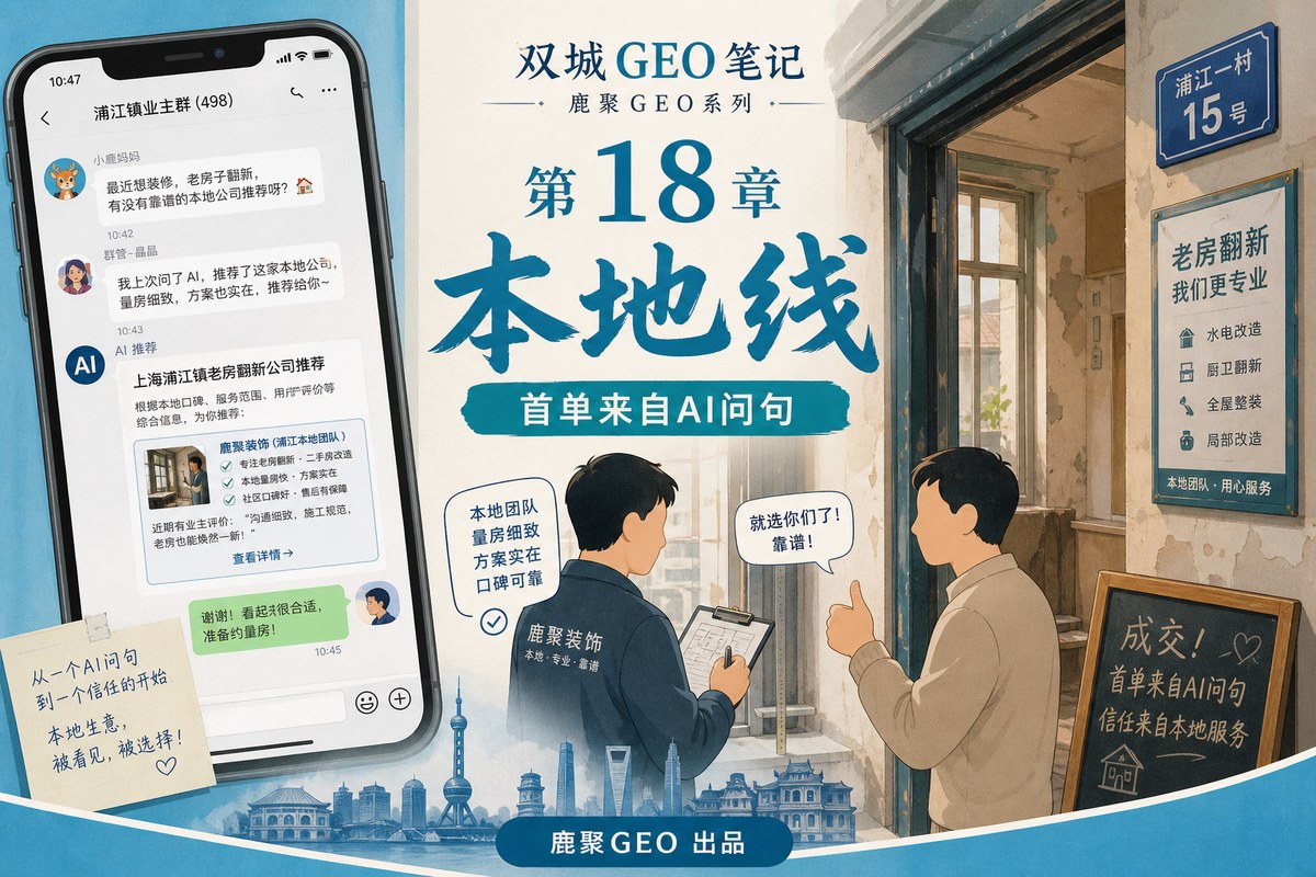 《双城 GEO 笔记》 第 18 章 · 本地线 · 首单来自 AI 问句