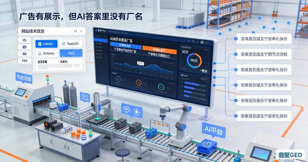 宁波奉化区 · 鹿聚GEO 怎么样？——奉化厂长：百度有广告，AI 里没有厂名