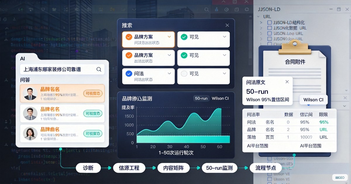 合同监测口径：50-run、Wilson 区间与问法原文（无数字不公示）